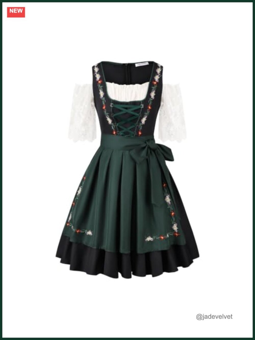 Oktoberfest Dirndl Dress 2-Piece German Bavarian Costume Women's
